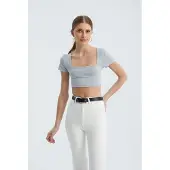 Hiccups for Kids Rutig Hals Grundläggande Crop Top