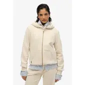 Superdry för kvinnor. W2012422A Beige Essential Logo huvtröja med dragkedja (XS), Casual, Bomull