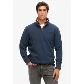 Superdry för män. M2013750A Sweatshirt med bagarkrage och logotyp Essential Navy (M), Casual, Bomull, Marino