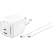 Belkin Dual Usb-c 67w Pd Pps + 2m Kabel Wch020kq2mwh-b6 Usb-c-väggladdare