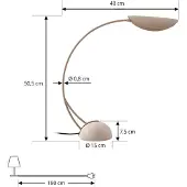 LUCANDE Bordslampa , Rivera, Beige, Matsal, Metall, Modern