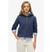 Superdry för kvinnor. W2012422A Huvtröja med dragkedja och Essential Logo, blå (XS), Casual, Bomull, Marino