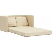 vidaXL Golvbäddsoffa 2-i-1 gräddvit 112x174x55 cm tyg