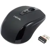 Logilink Mini WiFi mus Trådlös Optisk Svart 3 Knappar 1600 dpi