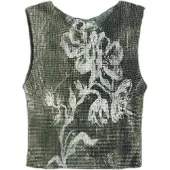Desigual T-shirt oliv / vit