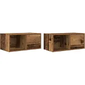 vidaXL TV-bänkar 2 st gammalt trä 60x31x25,5 cm konstruerat trä