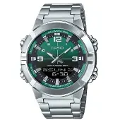 Casio Analog Digital Kombination Rostfritt Stål Grön Urtavla Kvarts AMW-870DA-3AV Herrklocka grön