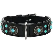 Hunter Dog Collar Sioux Black/Turquoise S-M 50 - Neck 35-43cm