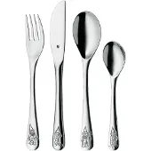 WMF ZWERGE 4-delad besticklåda för barn - - Rostfritt stål - Metall - Mått 21,5x15,5x3,8 cm