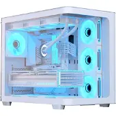 Aerocool P500C-G-WT-V1 Midi-Tower Datorchassi Svart, Vit