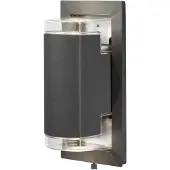 Konstsmide Vägglampa utomhus Potenza, dimbar, Svart, Aluminium / grå / zink, Modern, Utomhusvägglampa