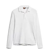 Superdry för män. M1110386A Studios långärmad stickad polotröja vit (XXL), Casual, Bomull, Kort ärm, Lång ärm