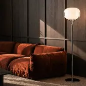 LUCANDE Golvlampa Christo , Förkromad / silver, Vardagsrum / matsal, Metall, Design, Golvlampa
