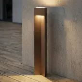 LUCANDE LED pollare Kaholo , Brun / rost, Aluminium / grå / zink, Modern, LED-utomhuslampa