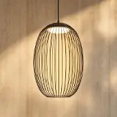 LUCANDE LED-utomhushänglampa Richi, svart, Ø35 cm, dimbar Richi ,, Svart, Metall, Modern