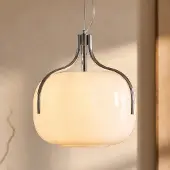 LUCANDE Hänglampa Christo , dimbar, Vitt / opal, Vardagsrum / matsal, Glas, Design, Pendellampa