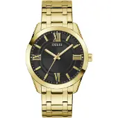 GUESS Analog klocka 'ELLIOT' guld / svart