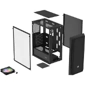 IMPAKT Fury Shobo SH4 RGB - Midi-torn - ATX - genomskinlig sidopanel (härdat glas) - ingen strömförsörjning (ATX) - svart - USB/ljud