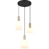 TRIO Lighting Glas pendellampa, dimbar, Vitt / opal, Vardagsrum / matsal, Metall, Pendellampa