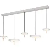TRIO Lighting Pendellampa Keaton, dimbar, Aluminium / grå / zink, Vardagsrum / matsal, Metall