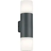 TRIO Lighting Vägglampa utomhus Hoosic, dimbar, Svart, Aluminium / grå / zink, Modern, Utomhusvägglampa