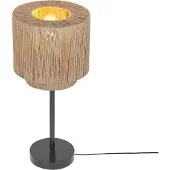 TRIO Japandi Bordslampa Svart med Brunt Rep - Smilla