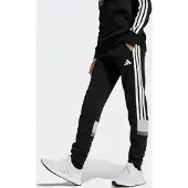 Adidas Sportbyxa 'SEASONAL ESSENTIALS TIBERIO 3 STRIPES FLEECE' grå / ljusgrå / svart / vit