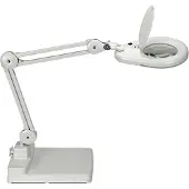 MAUL LED förstoringslampa MAULviso, Vitt / opal, Arbetsrum / kontor, Syntetmaterial, Modern, LED-bordslampa