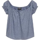 Superdry 1/2 Button Woven Kortärmad Topp