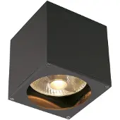 SLV Vägglampa utomhus Big Theo, dimbar, Svart, Aluminium / grå / zink, Modern, Utomhusvägglampa