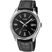 Casio MTP-1302PL-1AVEF Kvartsklocka för män - Krokodilläder - Analog - Vattentät 5 ATM - Silver