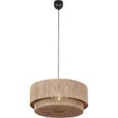 TRIO Japandi Pendellampa Svart med Brun Rep 60cm - Smilla