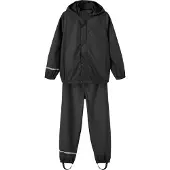 Name it Regnkläder m. Hängslen - Noos - PU - Svart - - 2 år (92) - Regnkläder