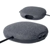 Brennenstuhl Estilo laddstation med textilyta (möbeluttag med 1x Euro-uttag och 2x USB-laddare, inklusive kardborreband)