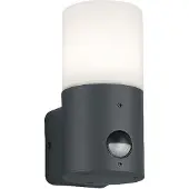 TRIO Lighting Utomhus vägglampa med rörelsesensor Hoosic, Svart, Aluminium / grå / zink