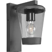 TRIO Lighting Vägglampa utomhus CAVADO, dimbar, Svart, Aluminium / grå / zink, Modern, Utomhusvägglampa
