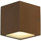 SLV Vägglampa utomhus Sitra Cube, Brun / rost, Aluminium / grå / zink, Modern, Utomhusvägglampa