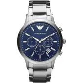Emporio Armani Klocka - - AR2448 - Blå urtavla - 41 mm boett - Stållänk