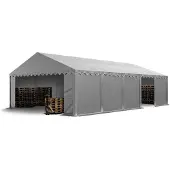 TOOLPORT Lagertält 5x10m, PVC duk, grå