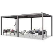 PRIMEYARD 3x6m Pergola, Lamelltak, Pärlgrå