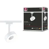 Paulmann URail LED-spot Circle dimbar 3 000 K signalvit Circle,, Vitt / opal, Vardagsrum / matsal, Metall, Modern
