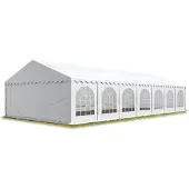 TOOLPORT 6x14 m partytält, med bottenram, PVC 750, vit