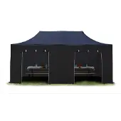 TOOLPORT 3x6 m snabbtält, Premium stål, med sidodelar, svart