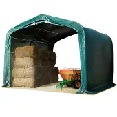 TOOLPORT Vindskydd 4x4m, PVC 850, mörkgrön, Betong
