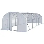 TOOLPORT 3x8m, Tunnelväxthus, PE duk, vit