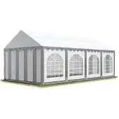Sonstiges 4x8 m partytält, med bottenram, PVC 750, grå-vit