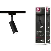 Paulmann Tubo, Skena för spotlight, Glödlampan/-lamporna kan inte bytas ut, 3 lampor, LED, 4000 K, Svart, Krom