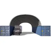 TOOLPORT Containertak 8x12m, PRIMEtex duk, grå, med säkerhetspaket