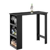 SoBuy Högt barbord med 3 hyllor, svart 112x57x106 cm