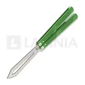 Flytanium Zenith Trainer 2.0 1385RGS Stonewash, Radioactive Green Aluminum, balisong trainer